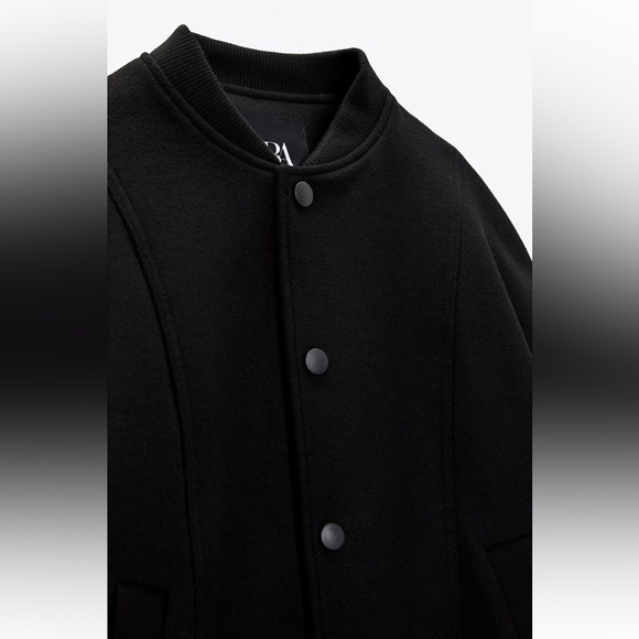 ZARA COMBINATION ZIPPERED BOMBER JACKET - Picture 8 of 9